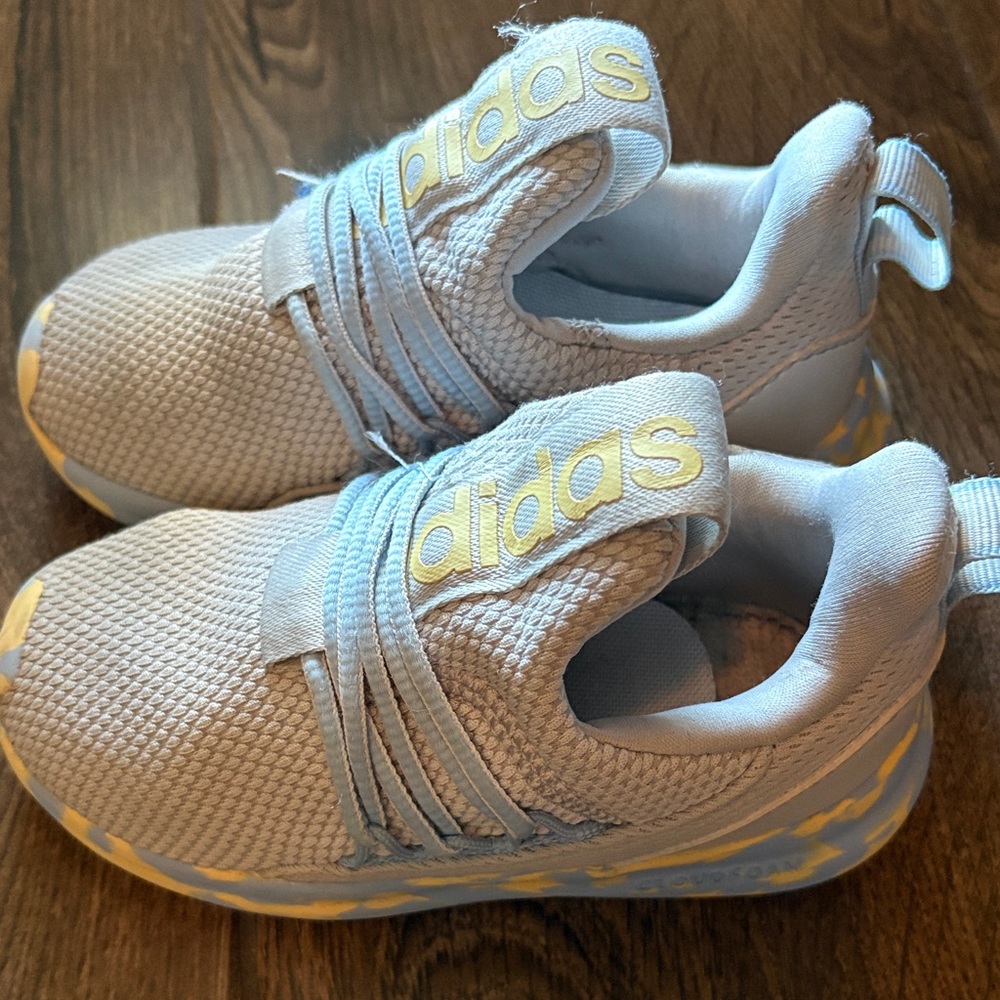 Adidas Kids Sky Blue and Yellow Sneakers
